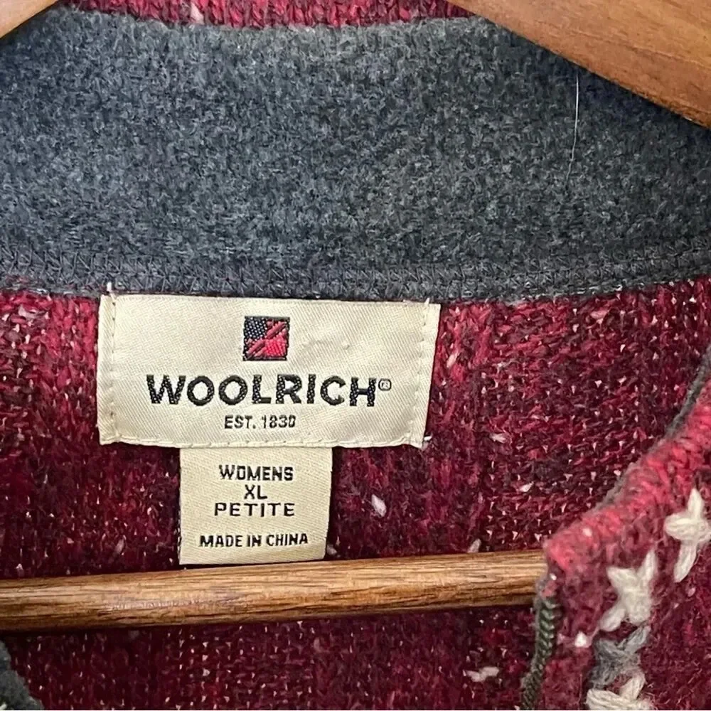 Woolrich Wool Blend 1/4 Zip Sweater Grandmacore Cabincore Size‎ XL